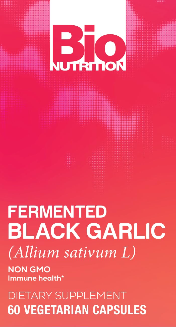 Bio Nutrition Fermented Black Garlic - 60 Vegetarian Capsules - image 5