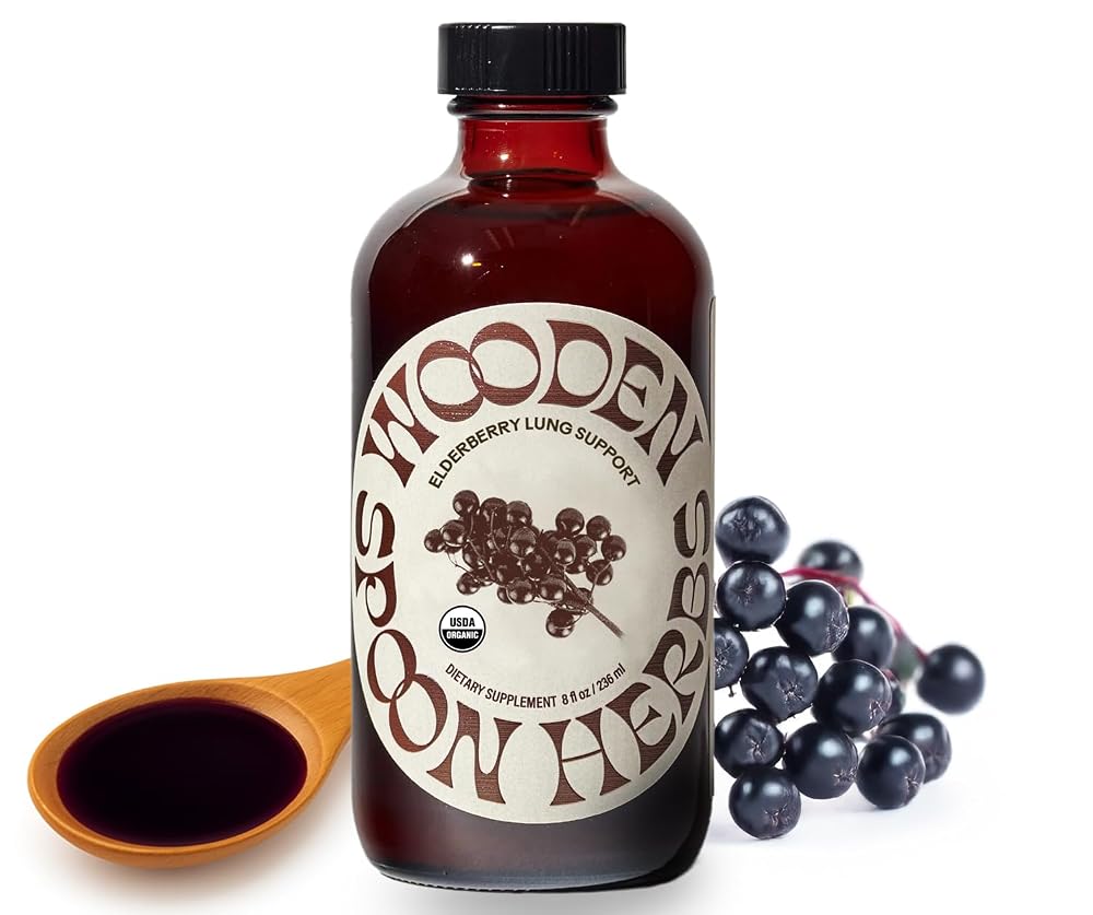 Wooden Spoon Herbs Organic Elderberry Syrup - 8 Fl Oz