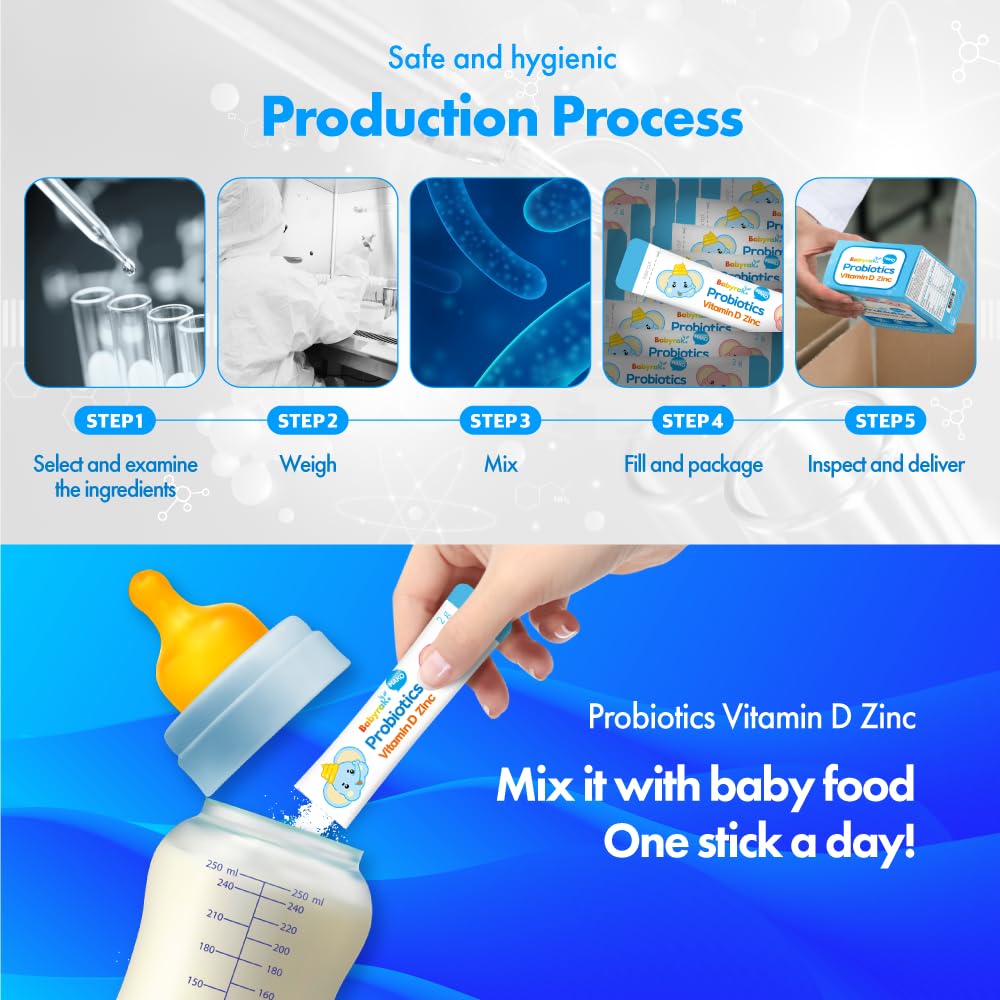 babyrak Hako Vitamin D + Zn Probiotics Powder - 30 Sticks - image 4