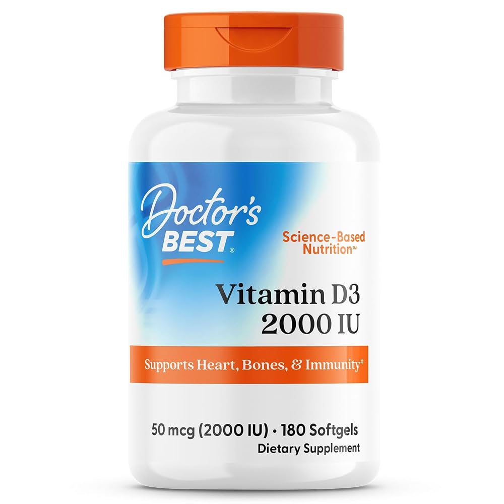Doctor's Best Vitamin D3 2000 IU - 180 Softgels