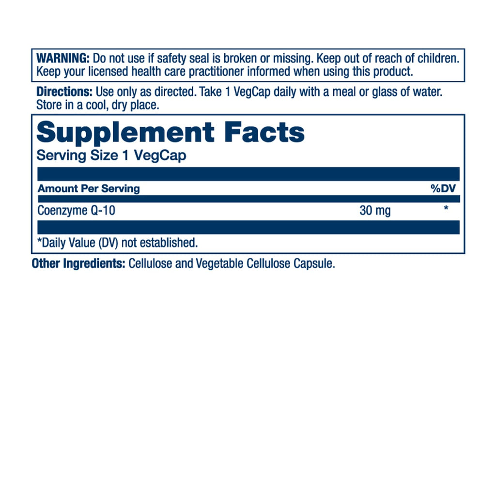 SOLARAY Pure CoQ-10 30 mg Heart & Energy Support - 60 Vegetarian Capsules - image 2
