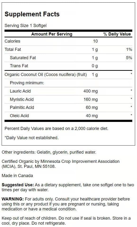 Swanson EFAs Coconut Oil - 120 Softgels (2 Pack) - image 2