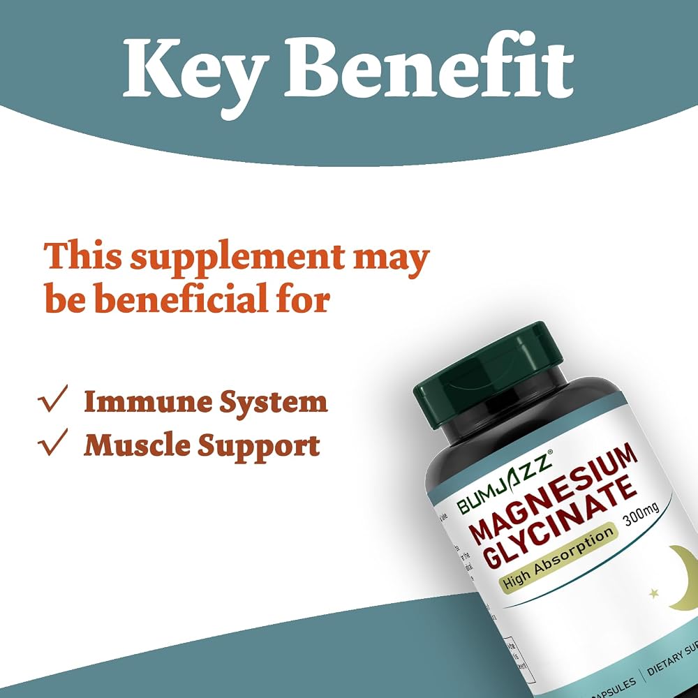 Bumjazz Magnesium Glycinate 300mg - 300 Capsules - image 3