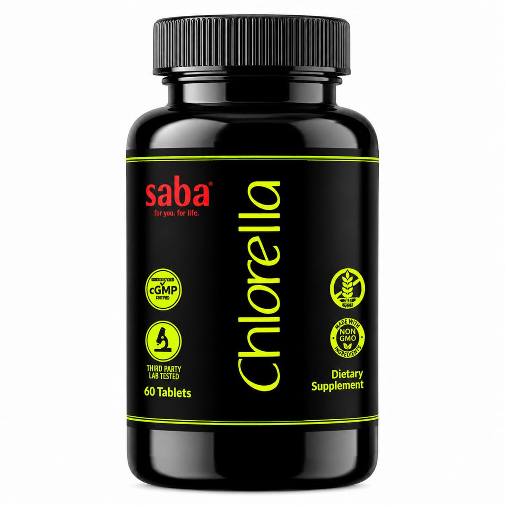Saba Chlorella Organic Tablets with Cracked Cell Wall - 60 Tablets