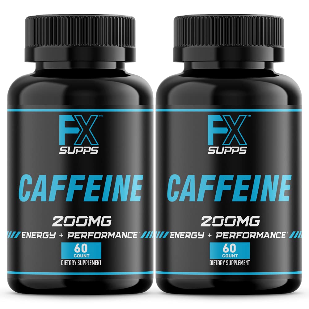 FXSUPPS Caffeine 200mg Energy Capsules - 120 Capsules