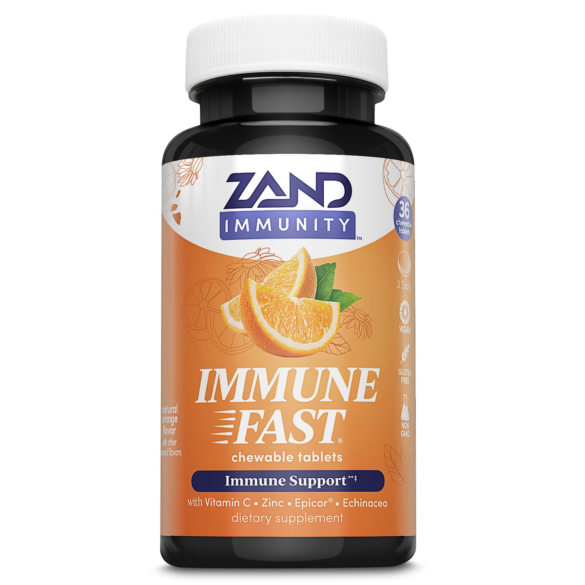 ZAND Immunity Immune Fast Zesty Orange Chewables - Immune Support