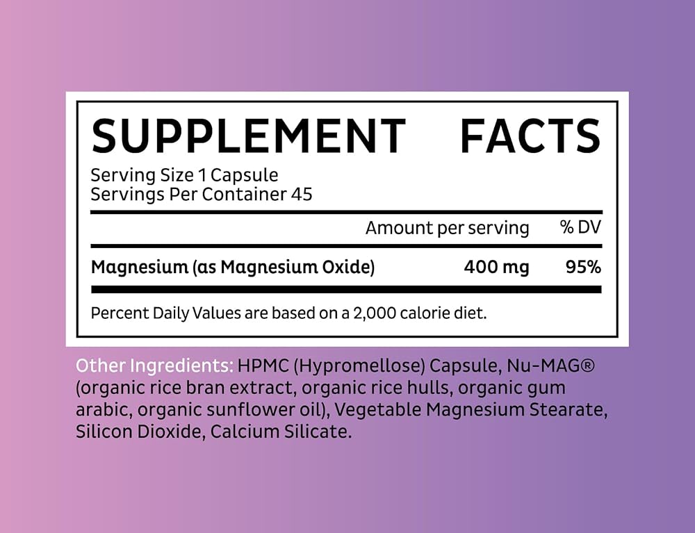 Zeal Naturals Magnesium Oxide 400mg - 45 Capsules - image 6