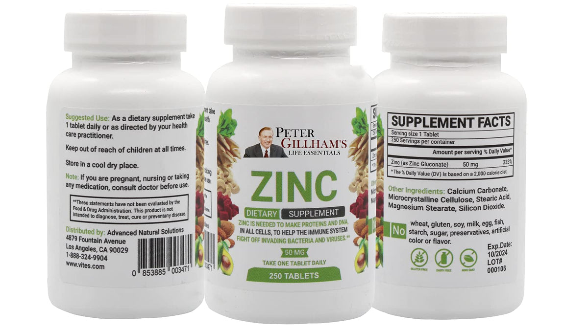 Peter's Choice Life Essentials Zinc 50mg Immune Support - 250 Tablets - image 5