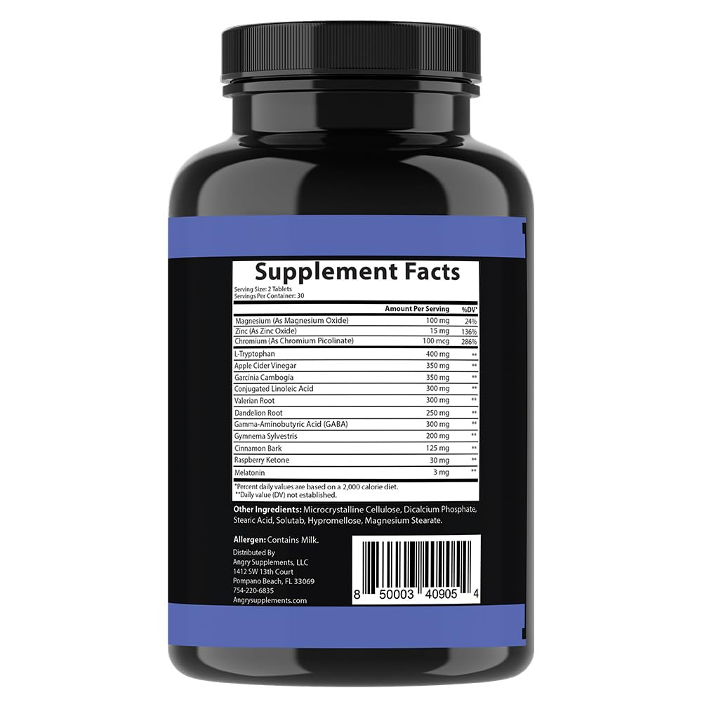 Angry Supplements Garcinia Cambogia PM Weight Loss Sleep - 60 Tablets - image 3