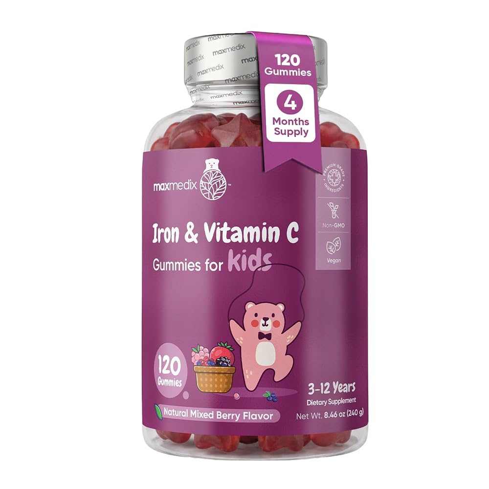 maxmedix Kids Iron with Vitamin C Gummies - 120 Count