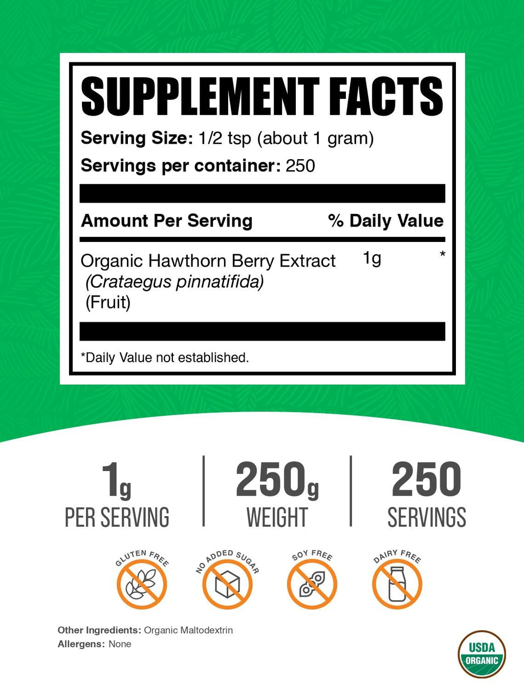 BulkSupplements.com Hawthorn Berry Extract Powder