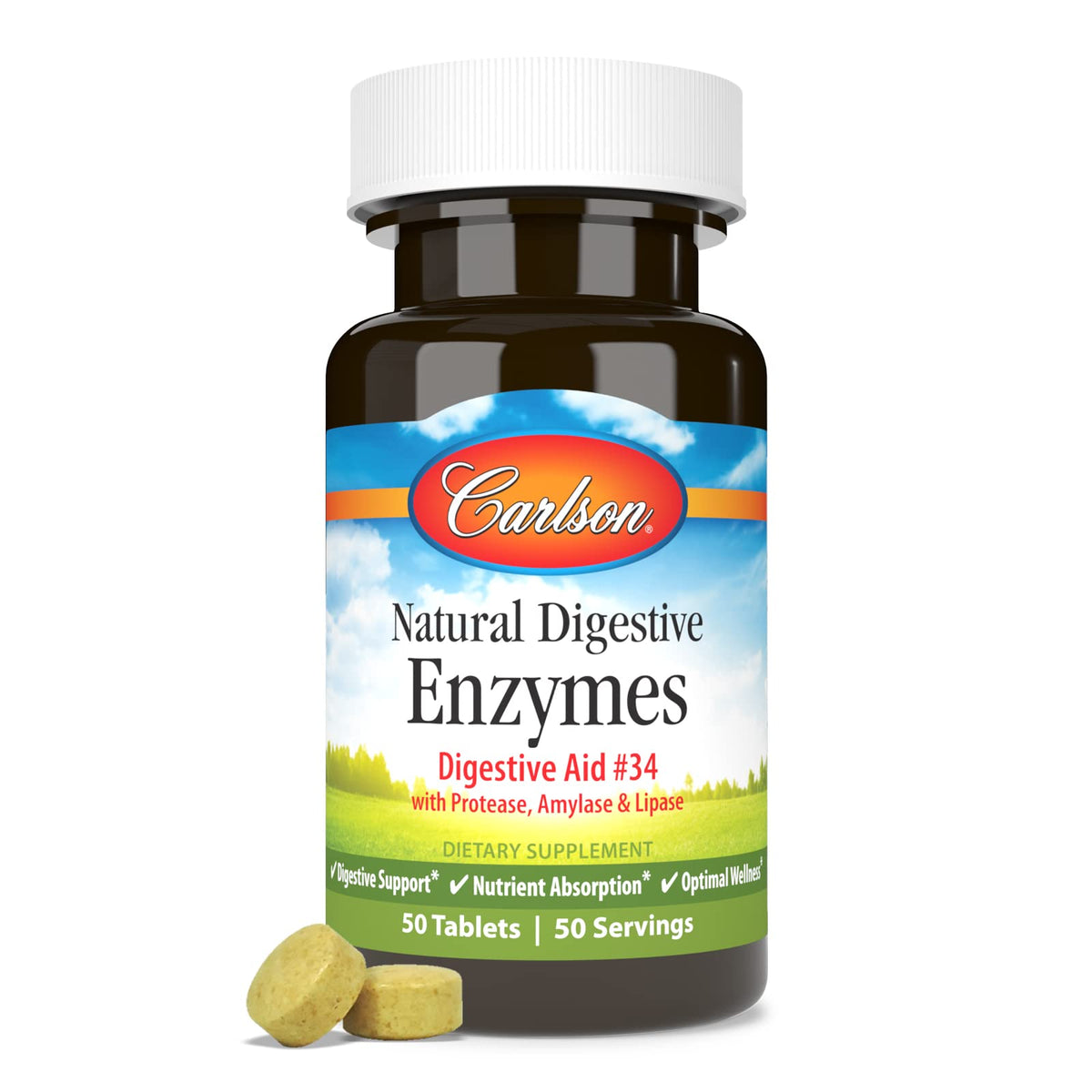 Carlson Natural Digestive Enzymes Multi-Enzyme - 50 Tablets - image 5