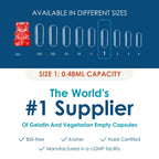 Capsuline Size 1 Empty Gelatin Capsules, Clear - 5000 Count - image 6