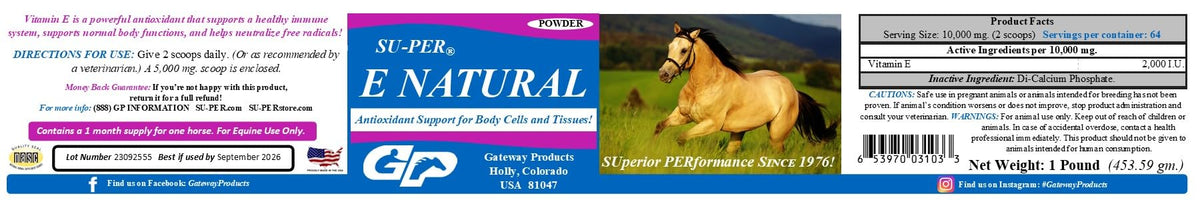 SU-PER E Natural Supplement Powder - 1 lb - image 2