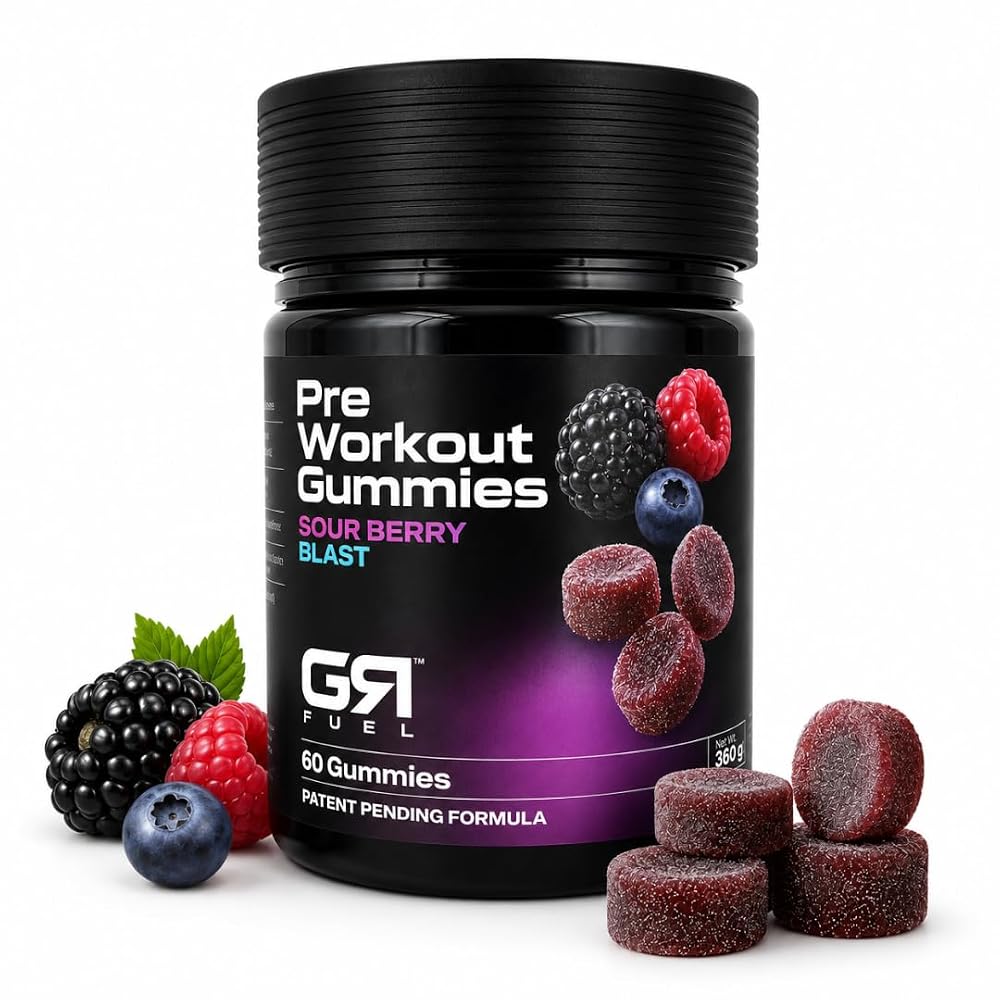 GR Fuel Pre Workout Gummies Energy & Focus Sour Berry - 60 Count