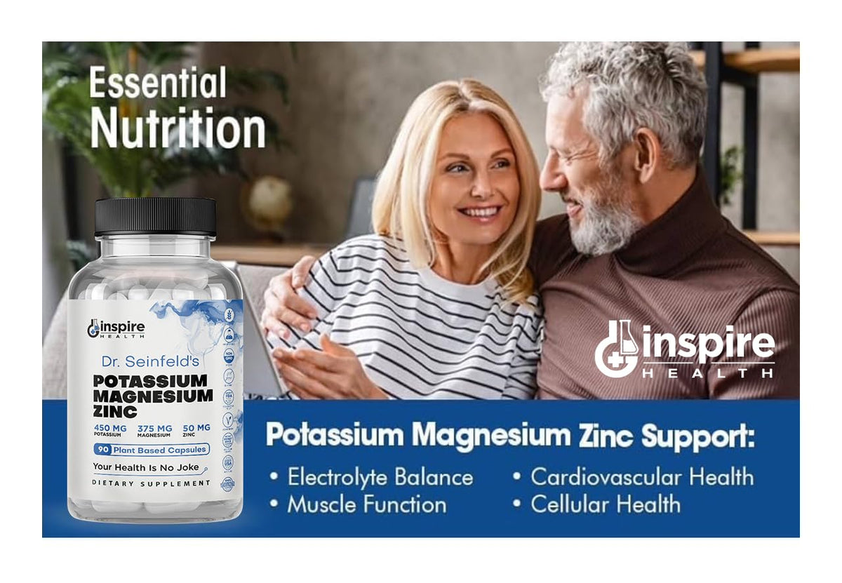 GINSPIRE NUTRITION Magnesium Potassium Supplements w/Zinc