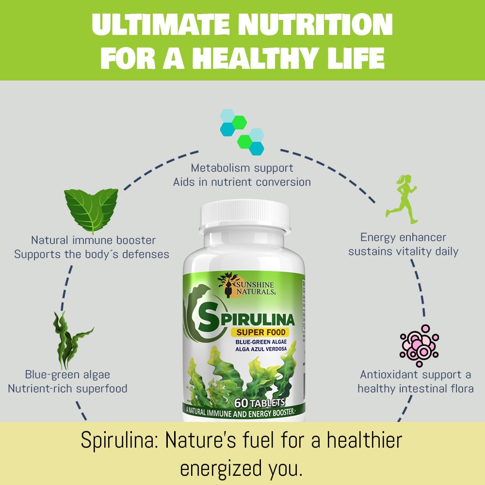 Sunshine Naturals Spirulina. 60 Tabs