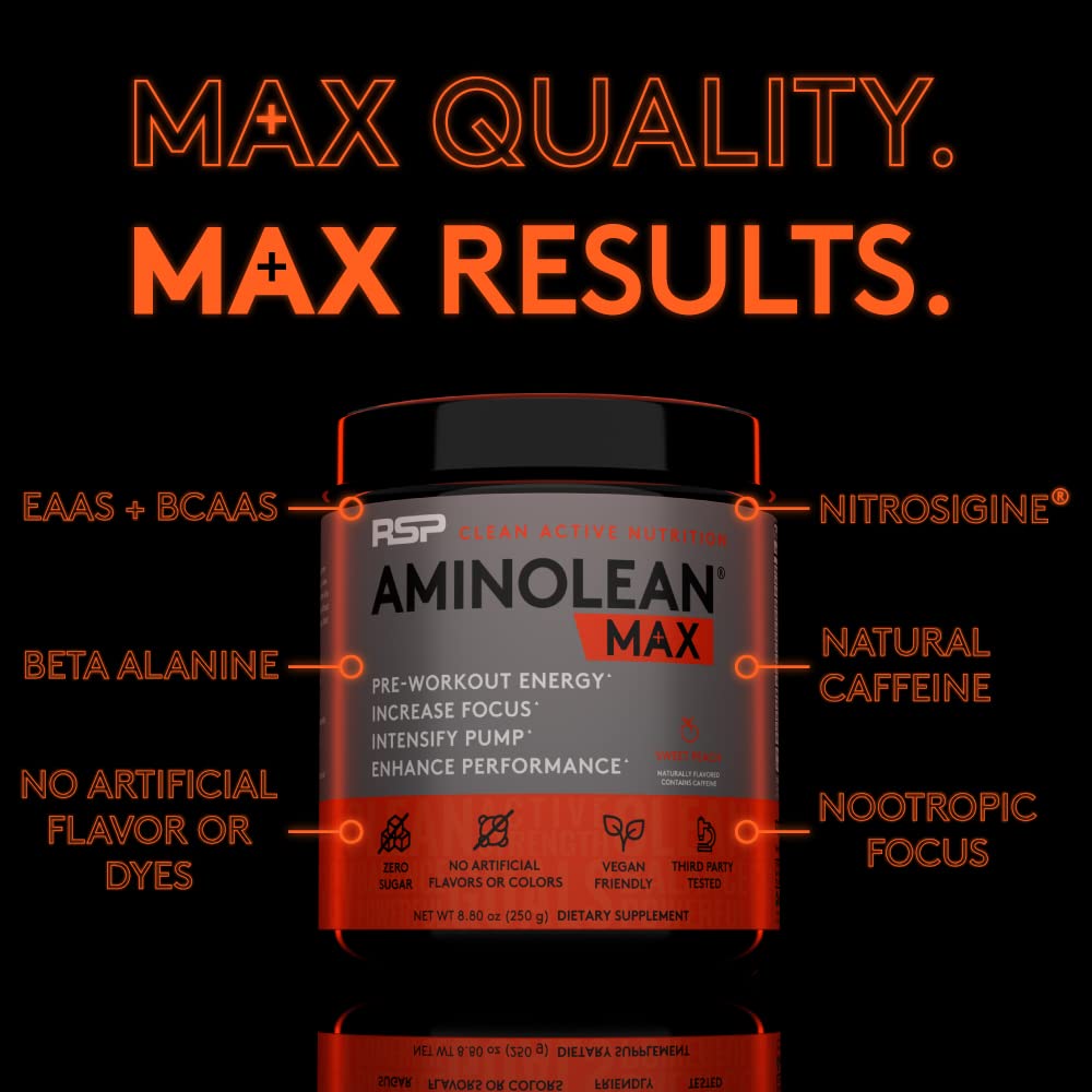 RSP Nutrition AminoLean MAX Natural Pre-Workout Powder - 25 Servings - image 3