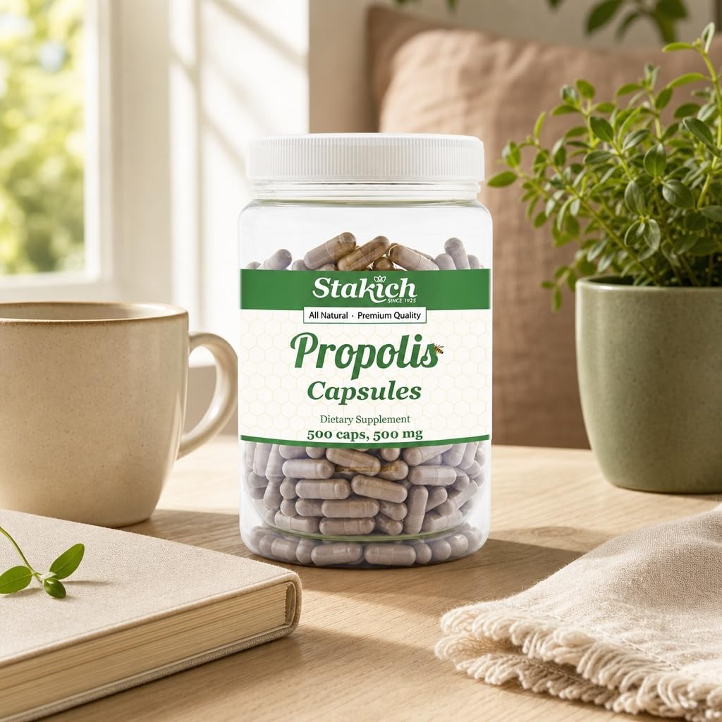 Stakich Bee Propolis Capsules 500 mg - 500 Count - image 7