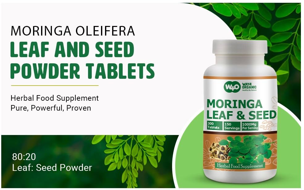 WAY 4 ORGANIC W4O Moringa Oleifera Leaf and Seed Powder (80:20) Ratio