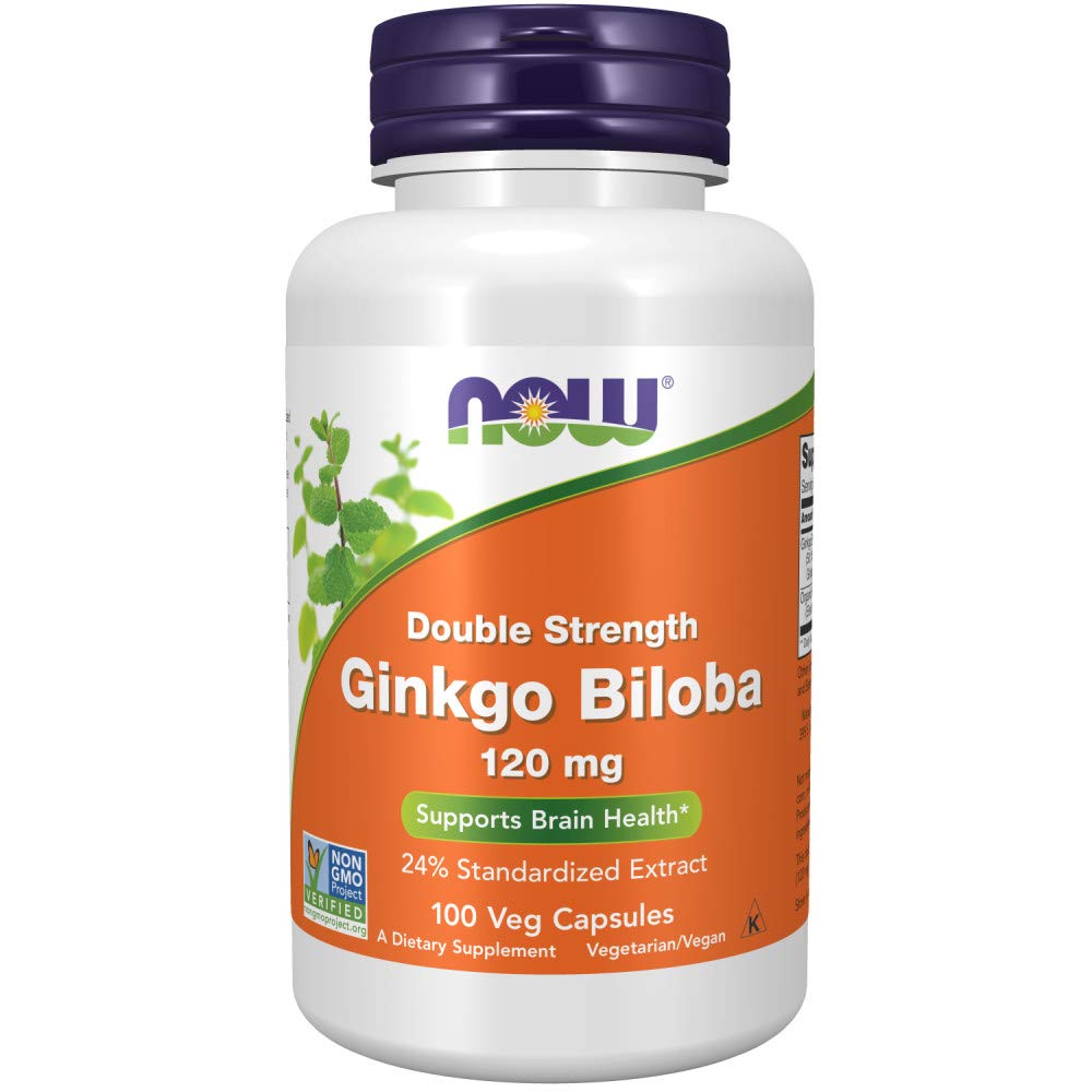 NOW Foods Ginkgo Biloba 120mg Double Strength - 100 Vegetarian Capsules