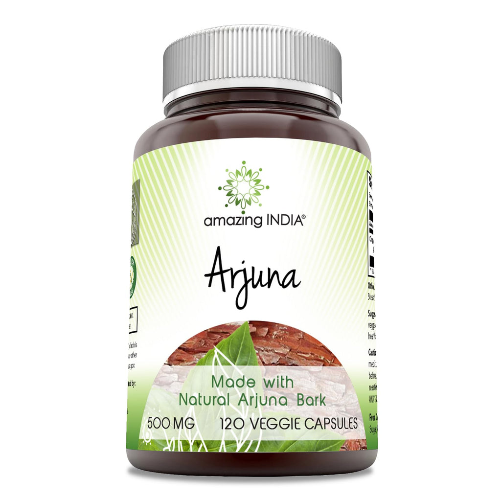 Amazing India Arjuna 500 mg - 120 Vegetarian Capsules