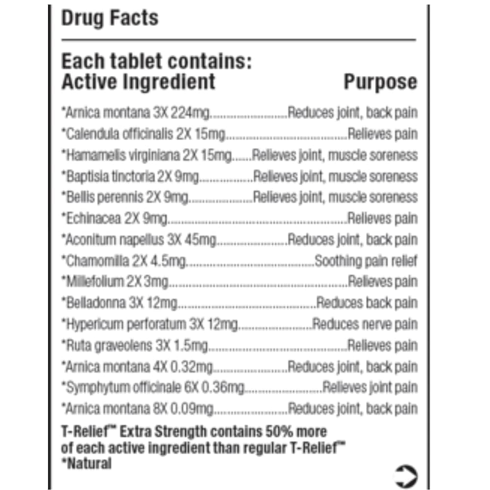 MediNatura T-Relief Arnica +12 Tablets for Discomfort Relief - 250 Count - image 6