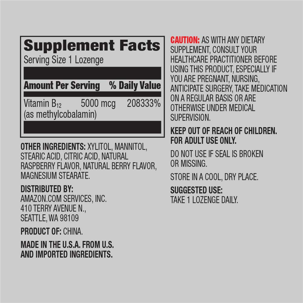 Amazon Elements Vitamin B12 Methylcobalamin 5000mcg & D3 5000 IU Bundle - image 3
