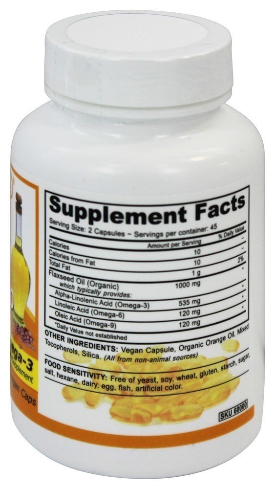 Xllent Deva Vegan Flaxseed Oil - 90 Vegetarian Capsules - image 2