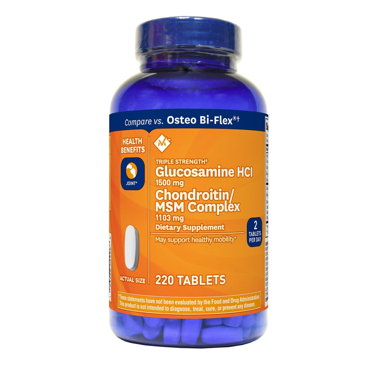Member's Mark Triple Strength Glucosamine 1500mg & Chondroitin - 220 Tablets