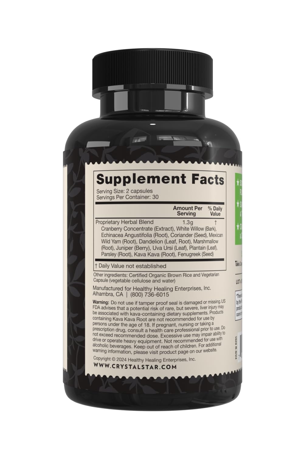 Crystal Star Bladder Support Herbal Supplement - 60 Capsules - image 3