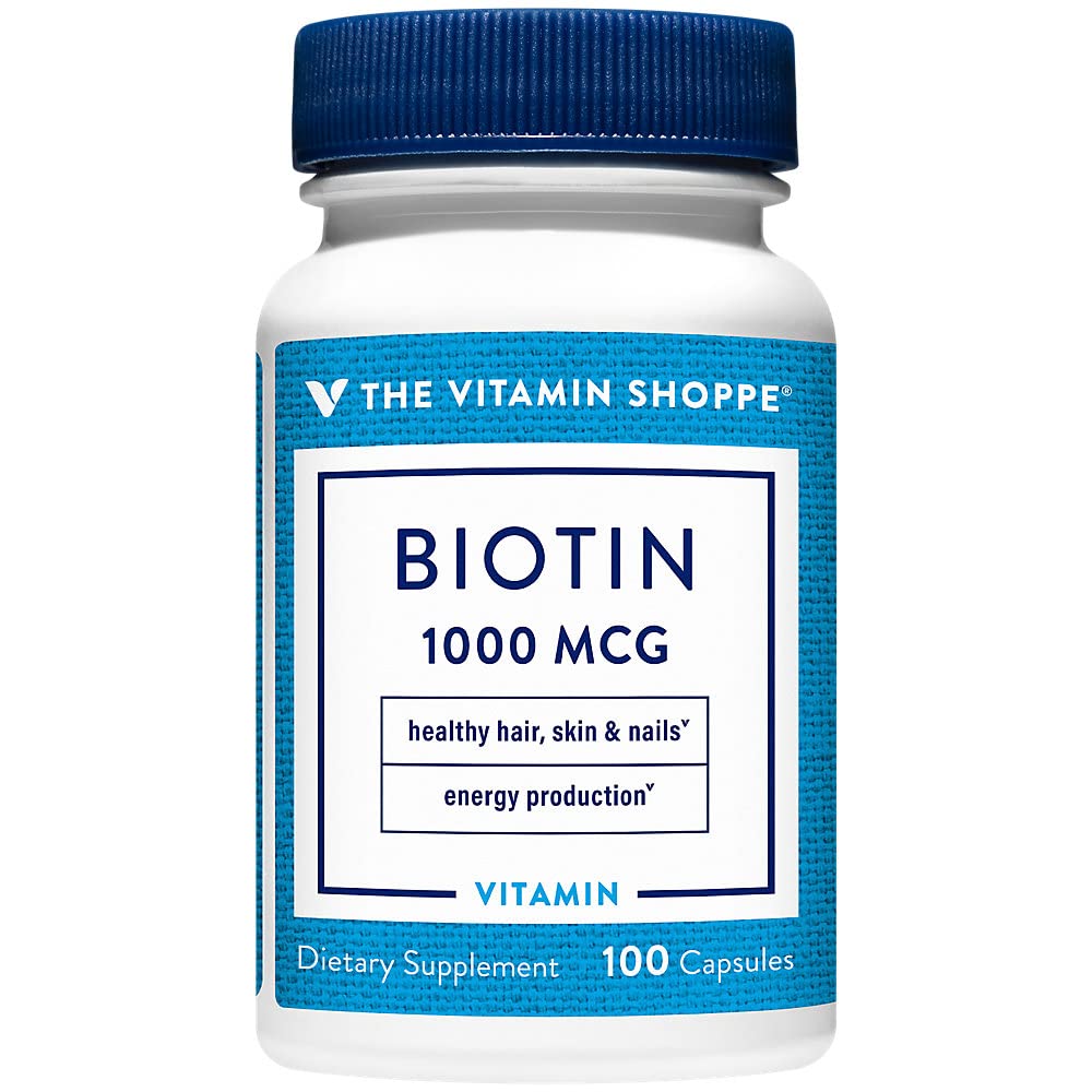 The Vitamin Shoppe Biotin 1 MG Hair Growth & Nail Support - 100 Capsules