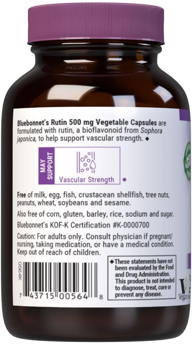 BlueBonnet Rutin 500mg Vascular Support - 50 Vegetable Capsules - image 6