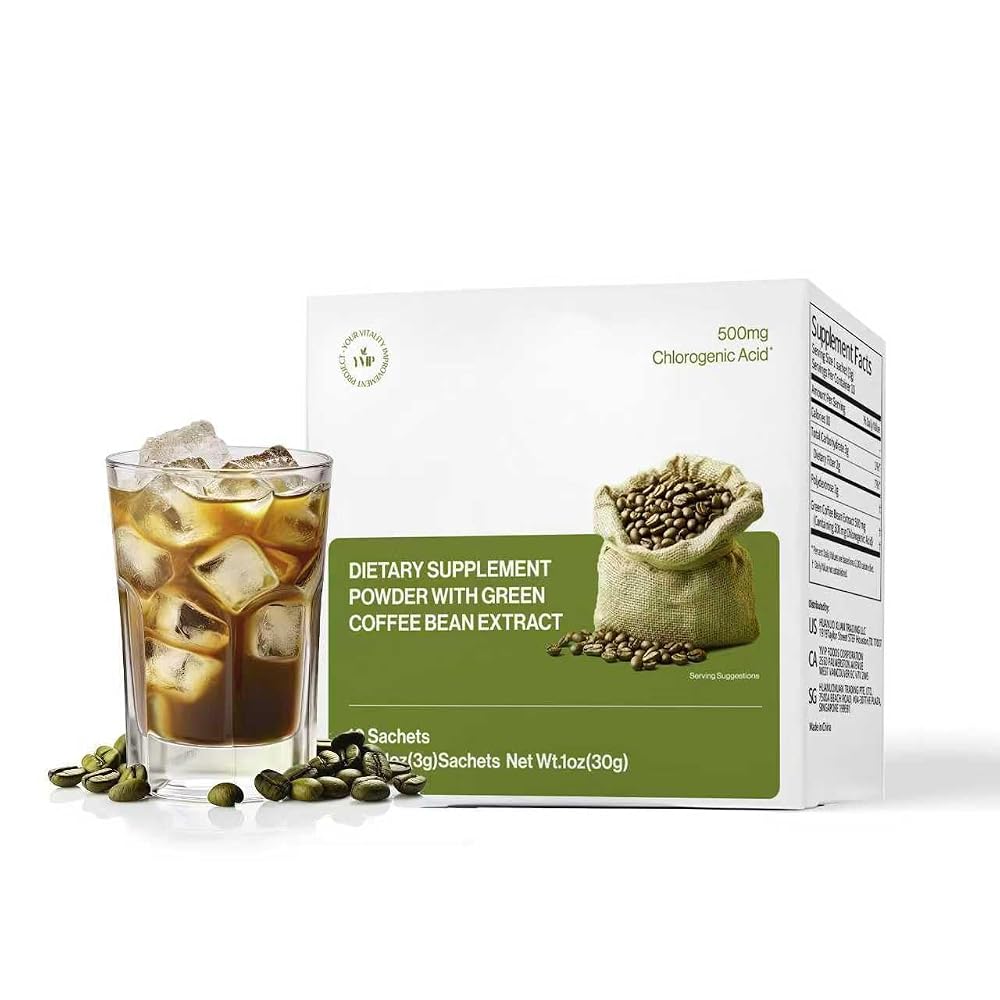 YVIP Green Coffee Bean Extract Powder 500mg – 10 Sachets