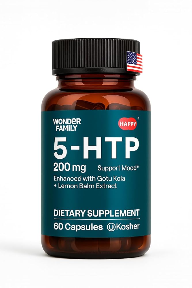 WONDER FAMILY 5-HTP 200mg with B6 & Gotu Kola - 60 Capsules