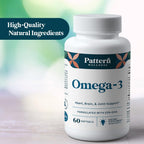 Pattern Wellness Omega 3 Softgels - Pure Fish Oil Formula - Helps