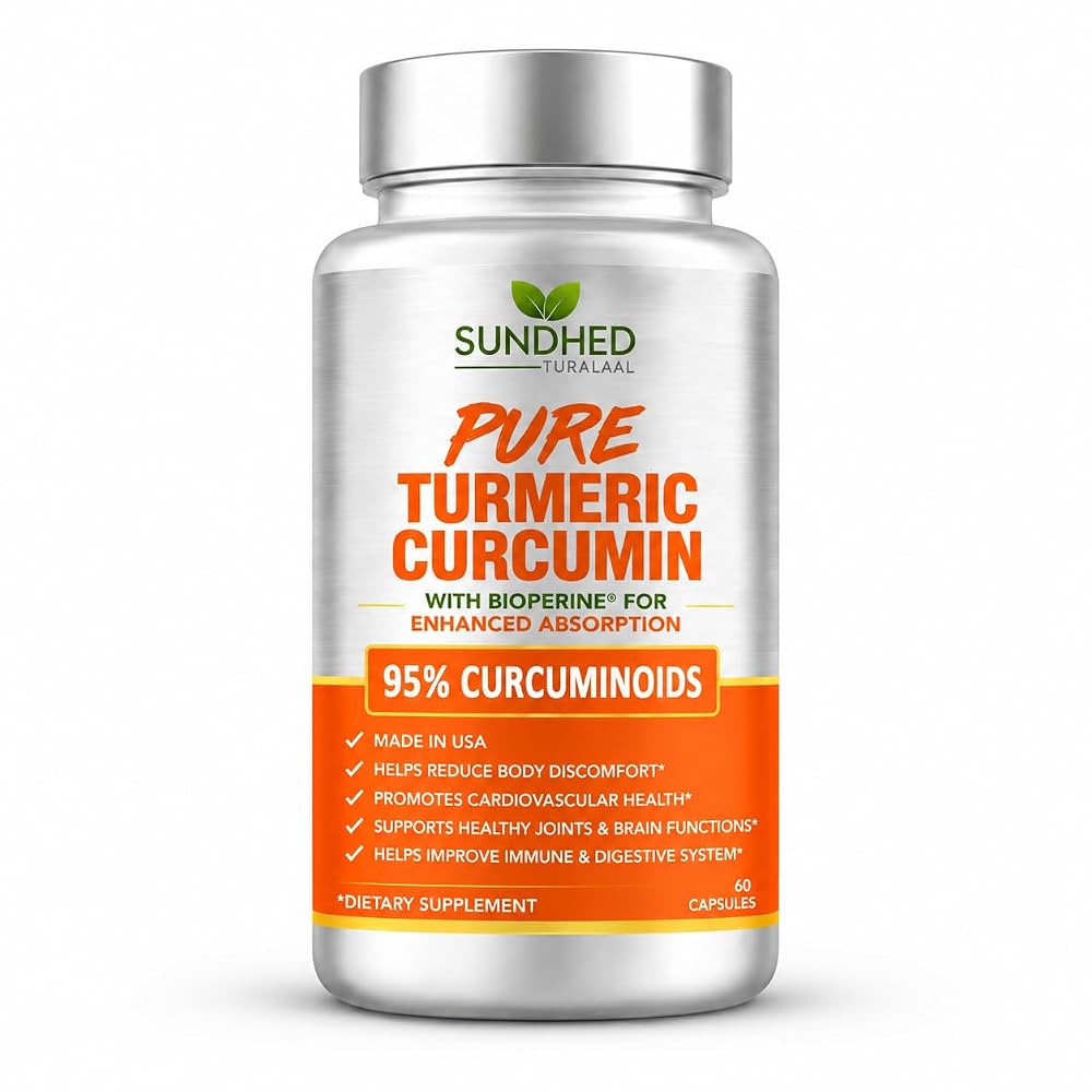 Sundhed Natural Pure Turmeric Curcumin Capsules - 60 Capsules