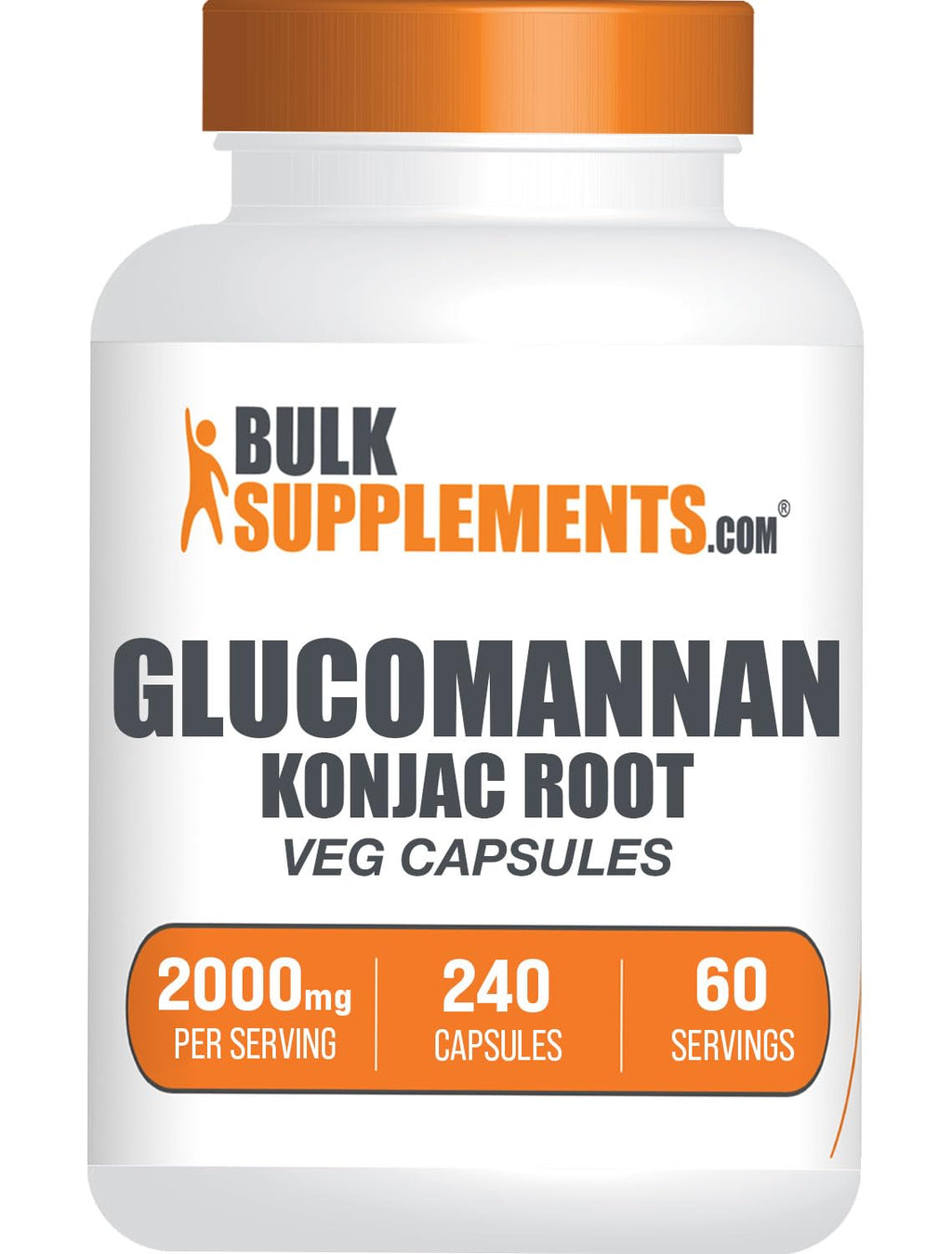 BulkSupplements Glucomannan Capsules Konjac Root - 240 Count