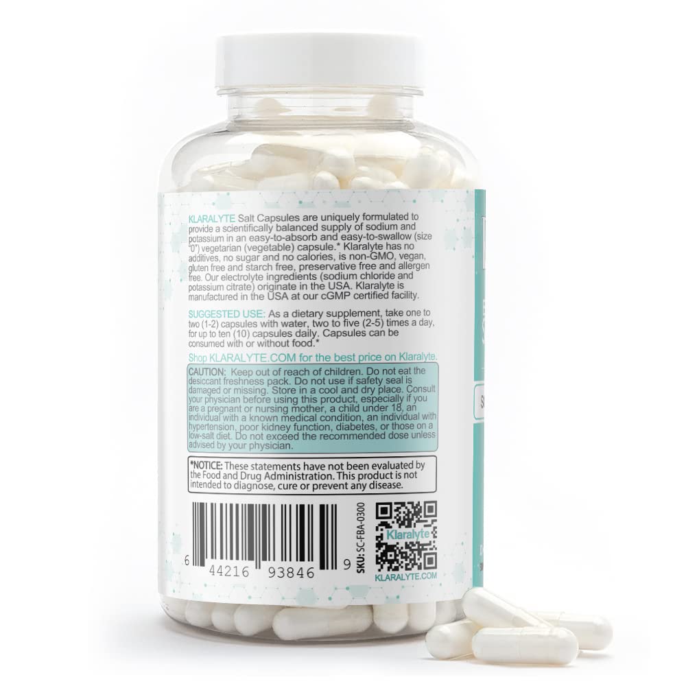 Klaralyte Buffered Electrolyte Salt Capsules - 300 Vegetarian Capsules - image 9