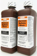 Ferrous Sulfate Elixir 220mg/5mL Iron Supplement - 4 Pack