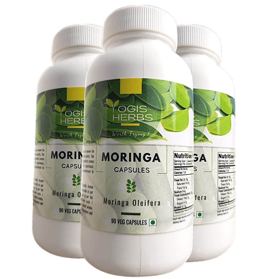 YOGIS HERBS Moringa Oleifera Vegetarian Capsules - 90 Capsules - image 4