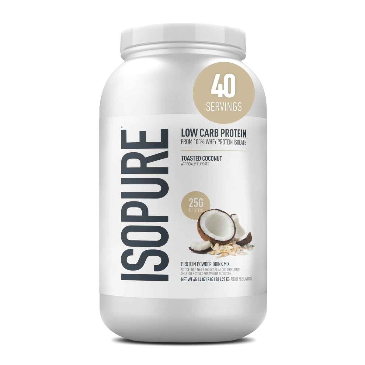 Isopure Low Carb Whey Isolate Protein Powder Toasted Coconut - 3 LB