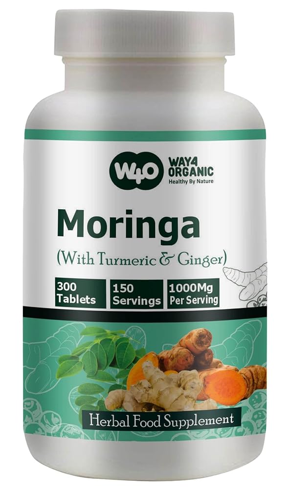 WAY 4 ORGANIC Moringa Turmeric Ginger Tablets - 300 Count - image 2