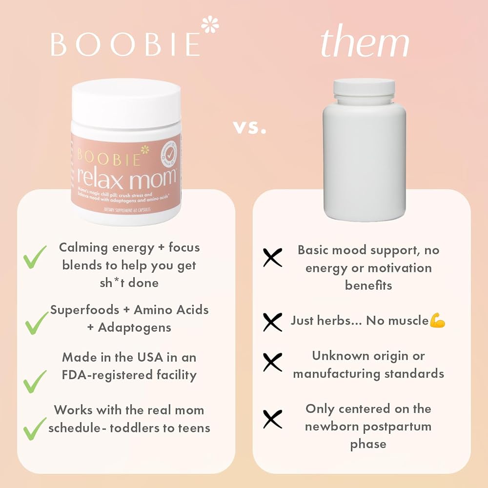 Boobie Relax Mom Pregnancy & Postpartum Stress Support - 60 Capsules - image 2