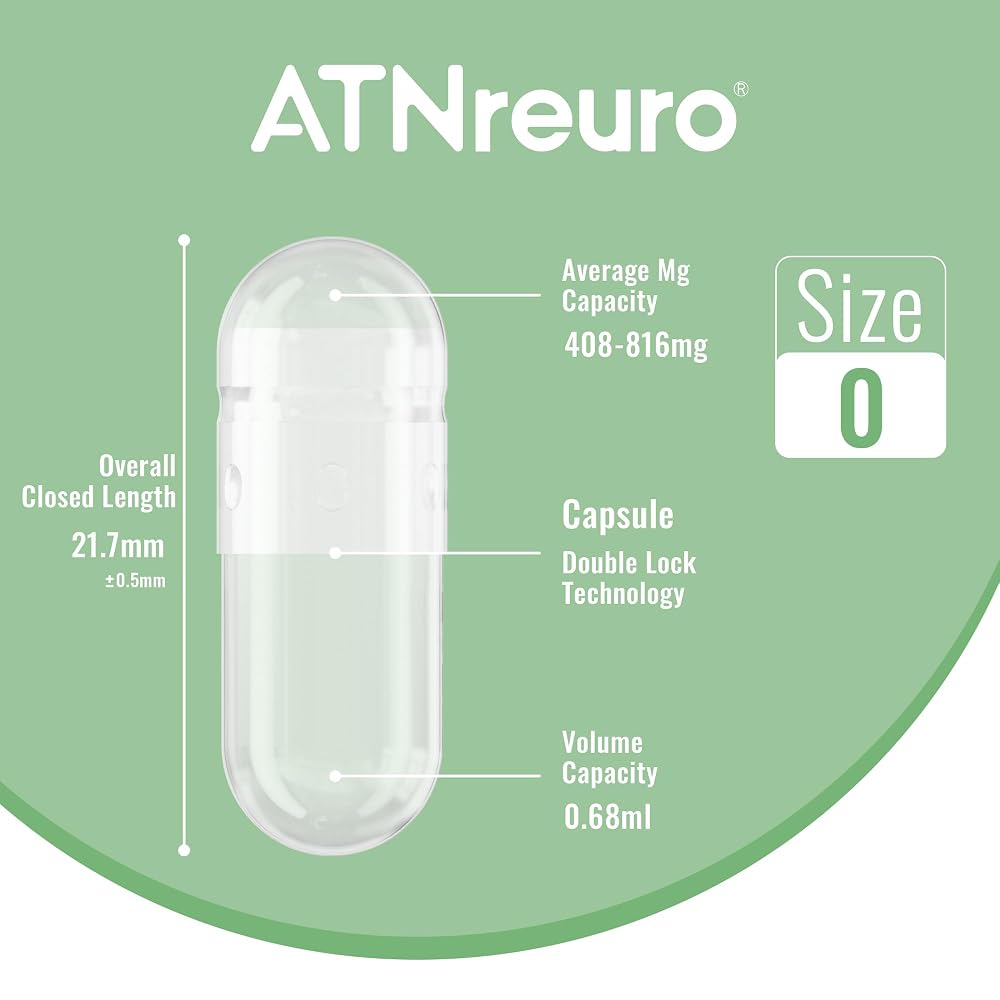 ATNreuro Size 0 Empty Gelatin Capsules - 1000 Count - image 3