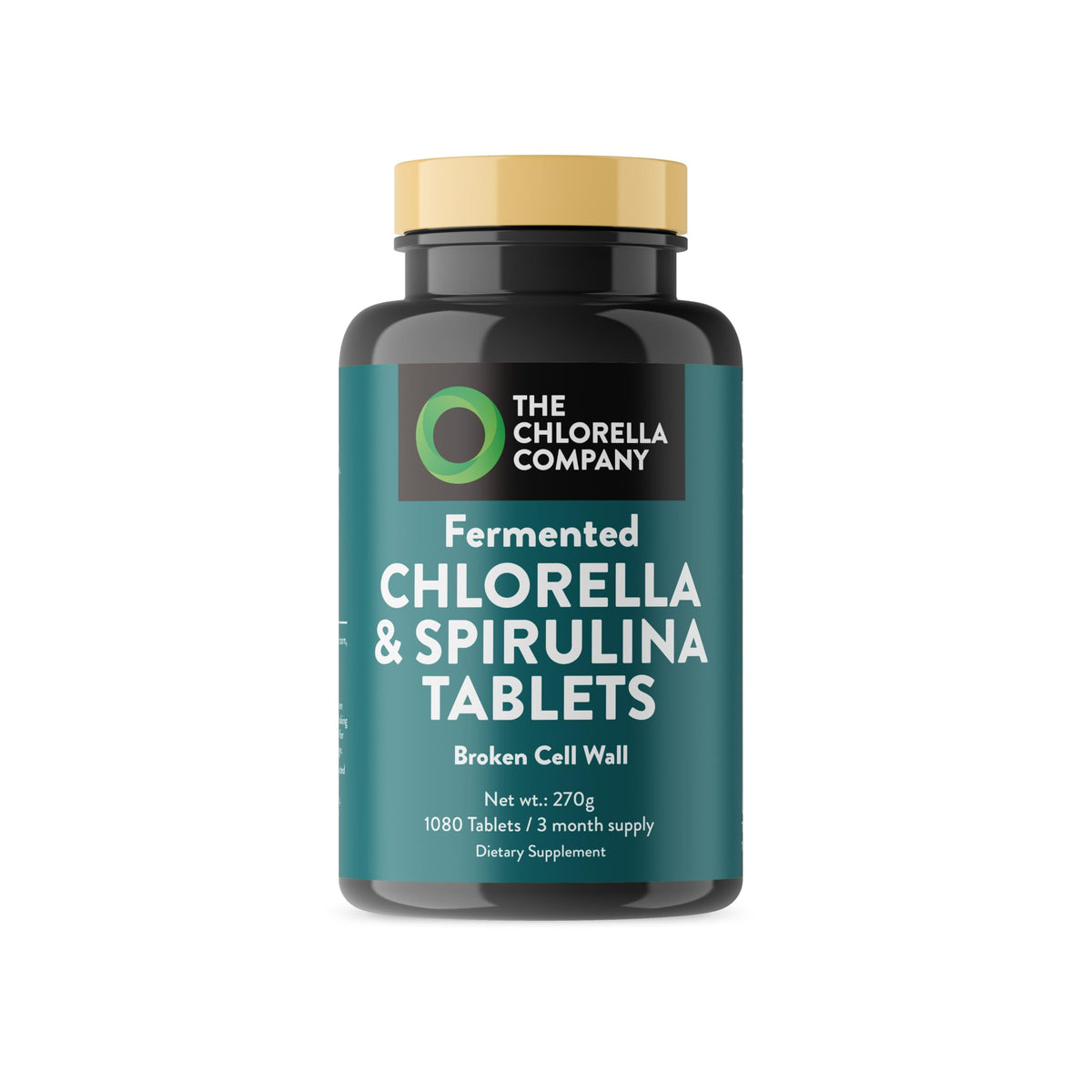 The Chlorella Company Fermented Chlorella & Spirulina Tablets - 1080 Count