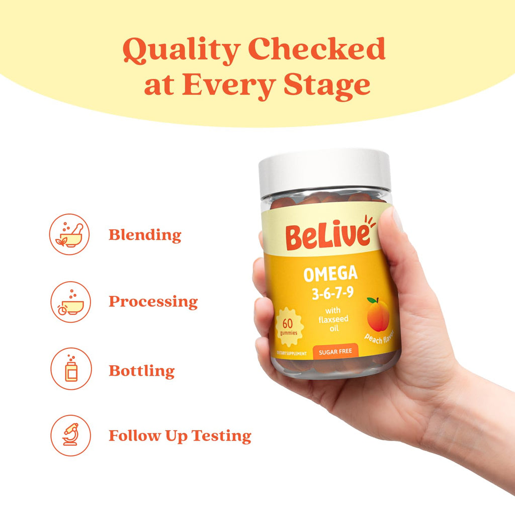 BeLive Organic Omega 3 Gummies with Omegas 6