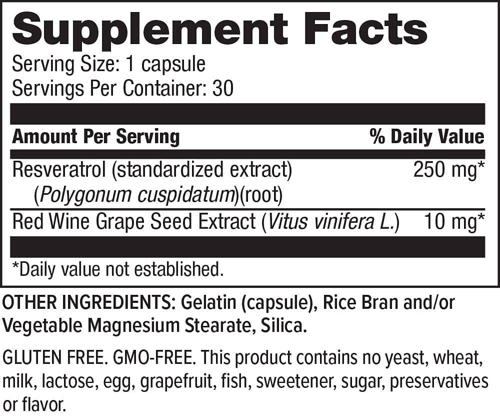 Ultra Plan Hi-Health Resveratrol 250mg - 30 Capsules - image 2