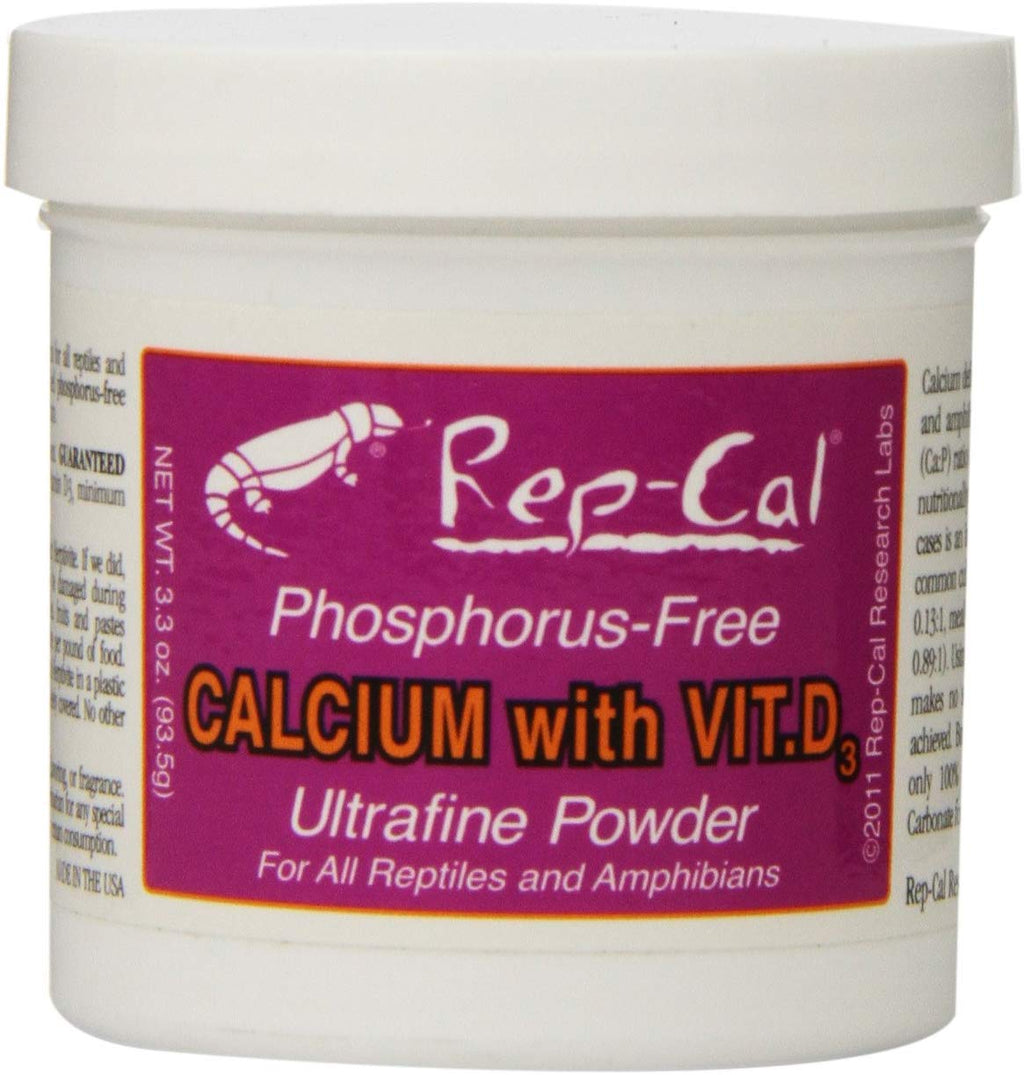 Rep-Cal Phosphorus Free Calcium with Vitamin D3 Ultrafine Powder - 2 Pack