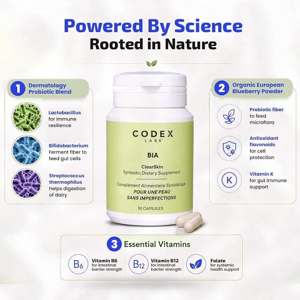 Codex Beauty BIA Skin Probiotic + Prebiotic Supplement - 30 Capsules - image 3
